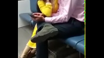 Desi girlfriend kissing in metro