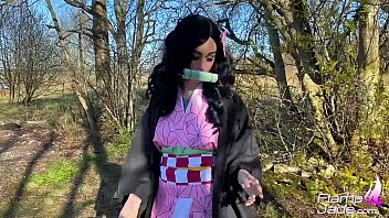 Nezuko blowjob masturbation and hardcore anal 