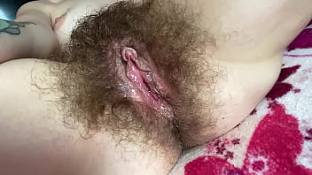 Double dripping wet orgasm hairy pussy big clit