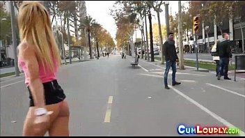 Horny blonde spanish sex bomb