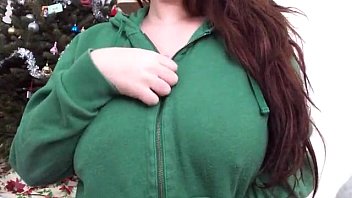 Busty 20yr old playing with 36hh boobs