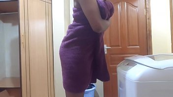 Indian stepmom hidden camera after shower gets 