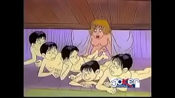 4 men battery a girl in cartoon