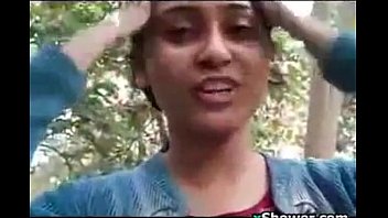 Cute indian flashers her tits outside