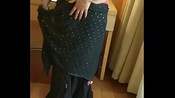 Muslim rich lady riya black sari part 4