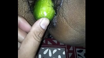 Desi wife eating cucumber