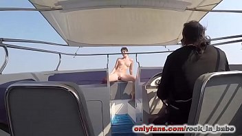 Getting fucked on a boat and cumwalking in fron