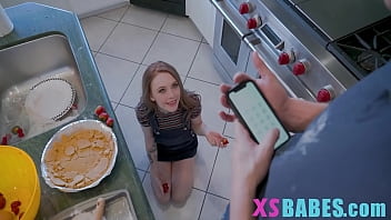 Cake stealing tiny teen threatened and fucked