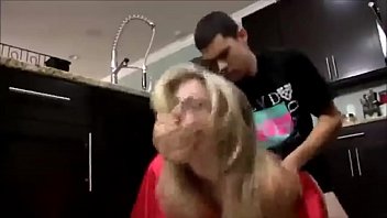 Young son fucks his hot mom in the kitchen