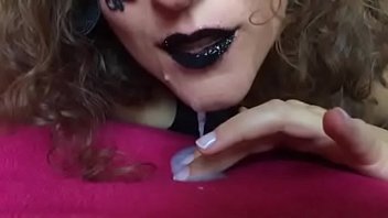 Black lips cum in my mouth latex gloves spit sl